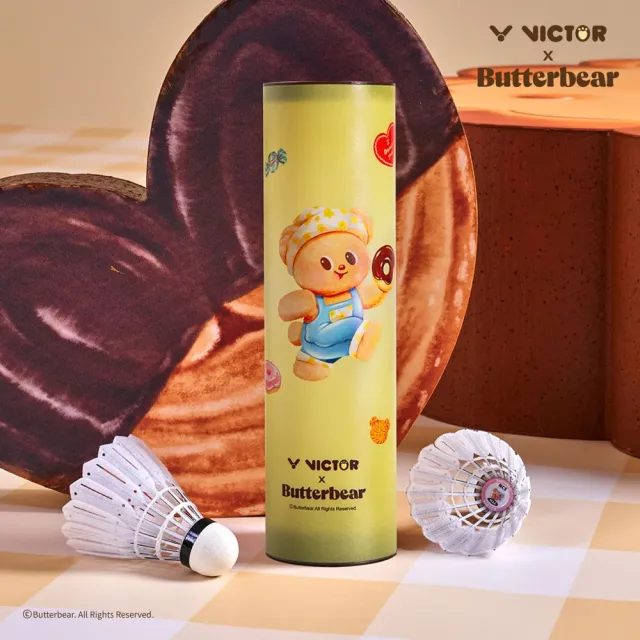 【VICTOR 勝利體育】VICTOR x Butterbear聯名系列羽球收納桶 (PG4535BTB W 咖啡棕)