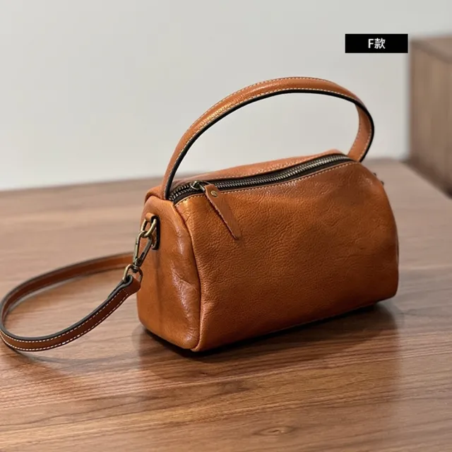 【米蘭精品】現貨+預購 真牛皮側背包手提包真皮革復古隨身小包肩背便當包(植鞣牛皮斜背女包包3款ma1mk6 C)