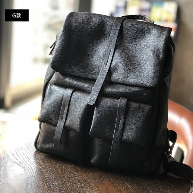【米蘭精品】現貨+預購 真牛皮後背包真皮革雙肩包旅行包(復古文藝肩背女包包3款ma1mk16 C)
