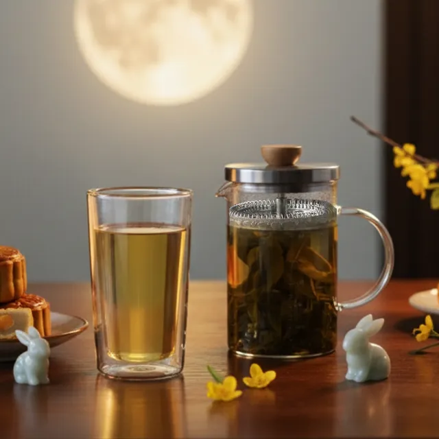 【Driver】中秋禮盒-映月拾光泡茶壺組(茶具 茶器 泡茶壺 雙層玻璃杯 冷泡茶 茶壺茶杯組 送禮推薦 禮物)