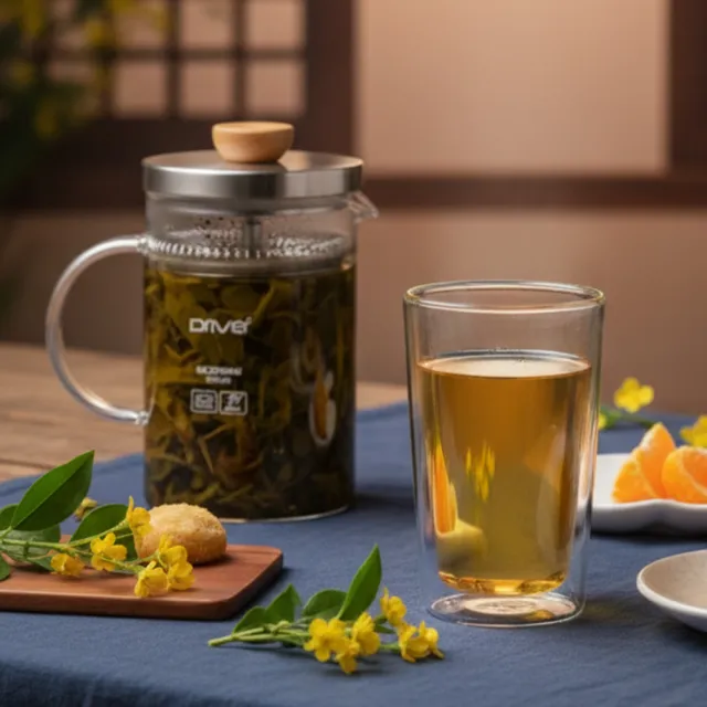 【Driver】中秋禮盒-映月拾光泡茶壺組(茶具 茶器 泡茶壺 雙層玻璃杯 冷泡茶 茶壺茶杯組 送禮推薦 禮物)