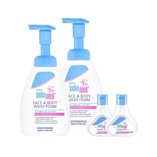 【SEBAMED 施巴】活萃泡泡慕斯400mlx2+泡泡露50mlx2(總代理)
