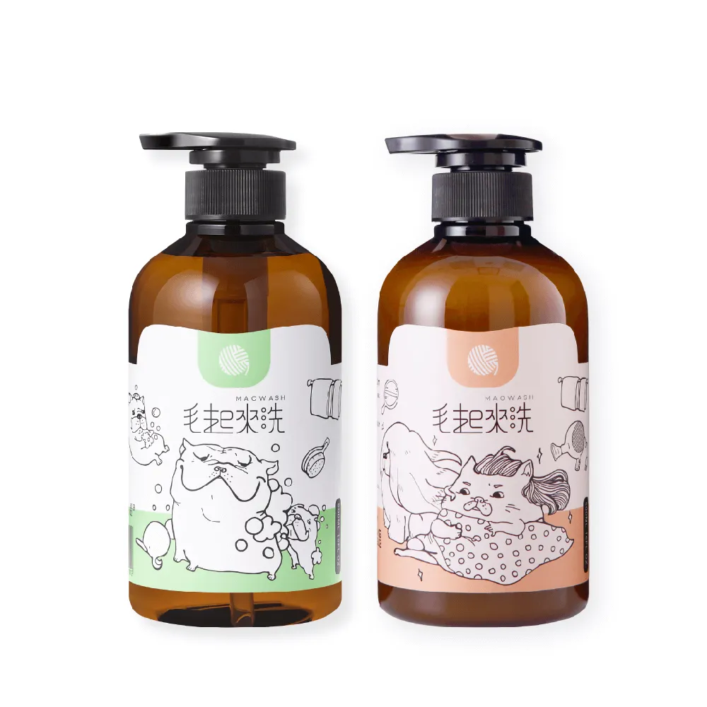 【MAOUP 毛起來】草本養護 癢癢退散寵物洗毛精 汪汪專用500ml+柔順護毛乳500ml(狗洗毛精 沐浴乳 潤絲)