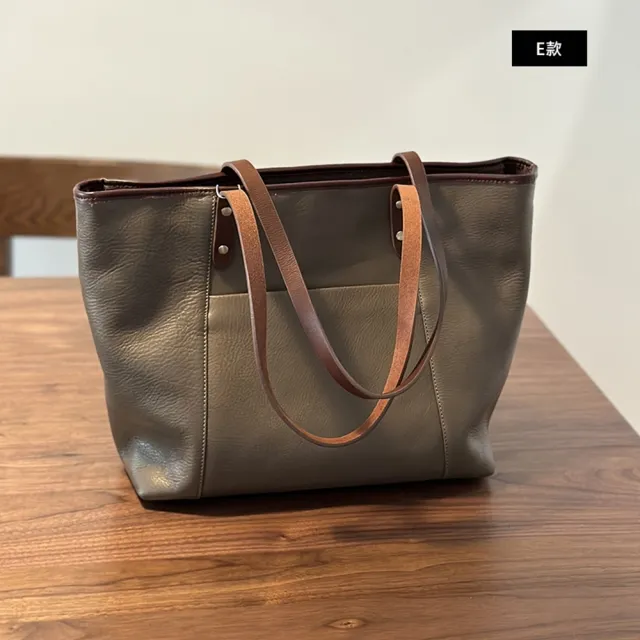 【米蘭精品】現貨+預購 真牛皮單肩包側背包真皮革大容量大包(上班通勤購物斜背女包包3款ma1mk22 B)