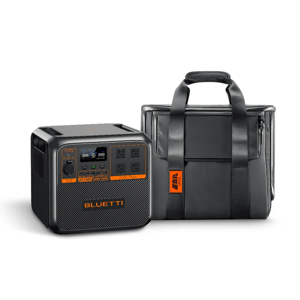 【BLUETTI】1800W 電吉拉儲能電源+收納包(1.44度電超巨容量／戶外行動電源／行動電站／移動電源／露營電源)