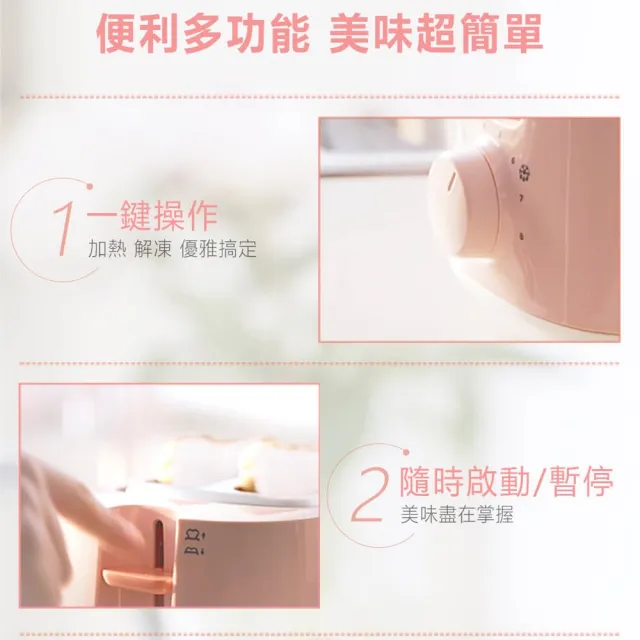 【Philips 飛利浦】抽UX20戰鬥陀螺_電子式智慧型烤麵包機/瑰蜜粉_HD2584/52