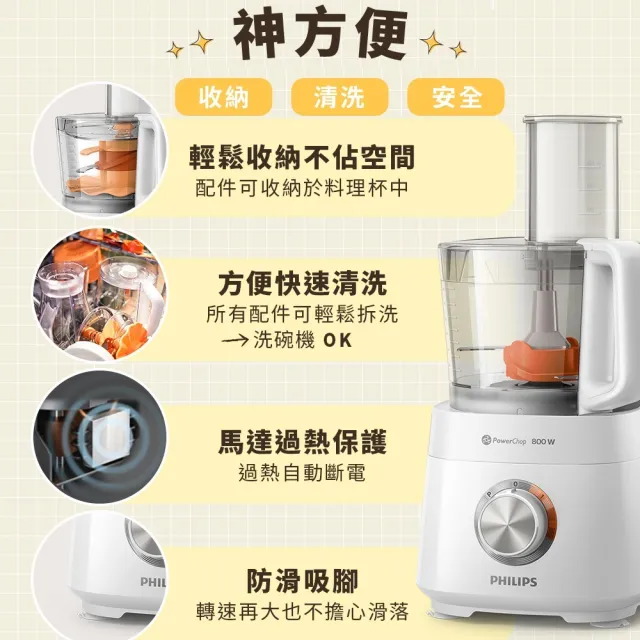 【Philips 飛利浦】抽UX20戰鬥陀螺_廚神料理機/調理機800W旗艦版_HR7510/02