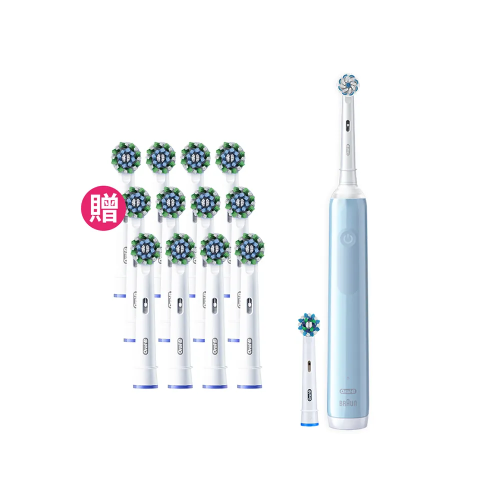 【Oral-B 歐樂B】PRO4 3D電動牙刷 曜石黑/貝加爾湖藍