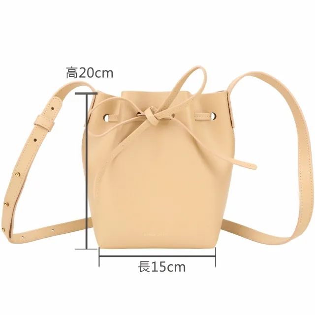 【MANSUR GAVRIEL】Bucket 防刮牛皮束口綁帶斜背水桶包(沙色 肩背 側背 真皮)