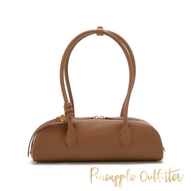 【Pineapple Outfitter】時髦極簡圓弧真皮法棍包(棕色)