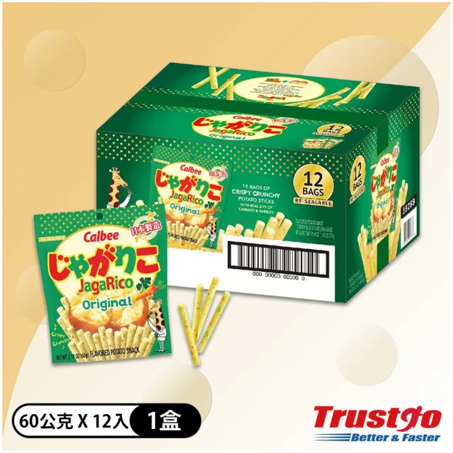 【Calbee 卡樂比】Jagarico Original 原味薯條 60g*12包