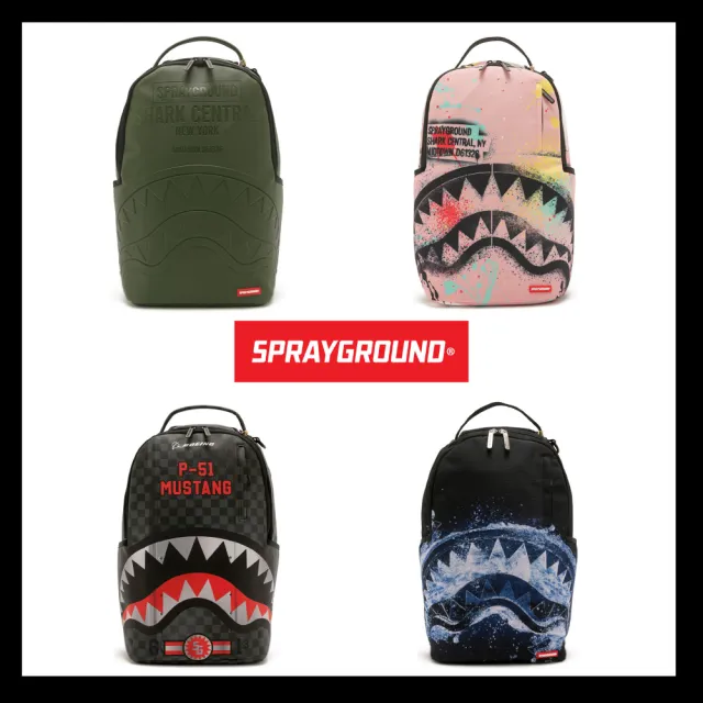 【SPRAYGROUND】率性科技機械風 鋸齒鯊大量後背包(任選均一價)