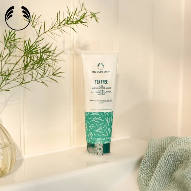 【THE BODY SHOP 美體小舖】茶樹3效淨膚-磨砂-面膜-125ML(臉部去角質)