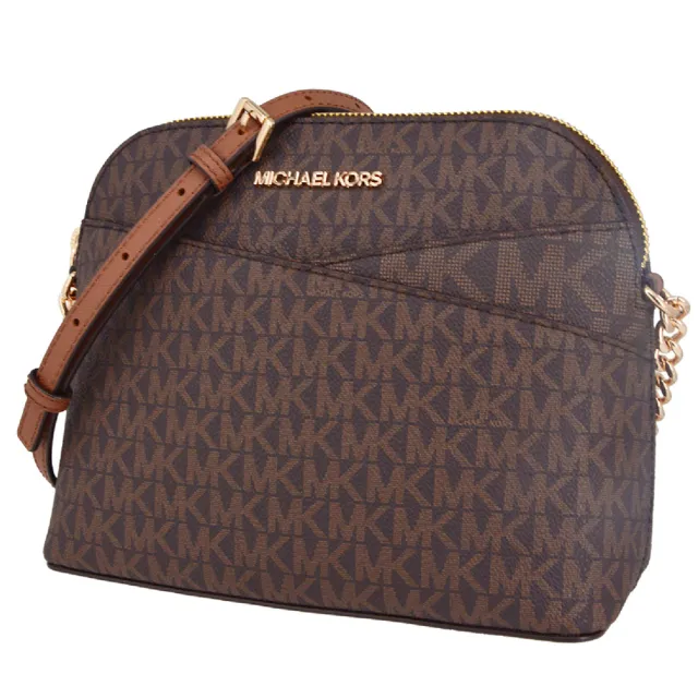 【Michael Kors】JET SET TRAVEL系列 防刮拚色皮革 金字 貝殼 斜背包 MK貝殼包(多色任選)