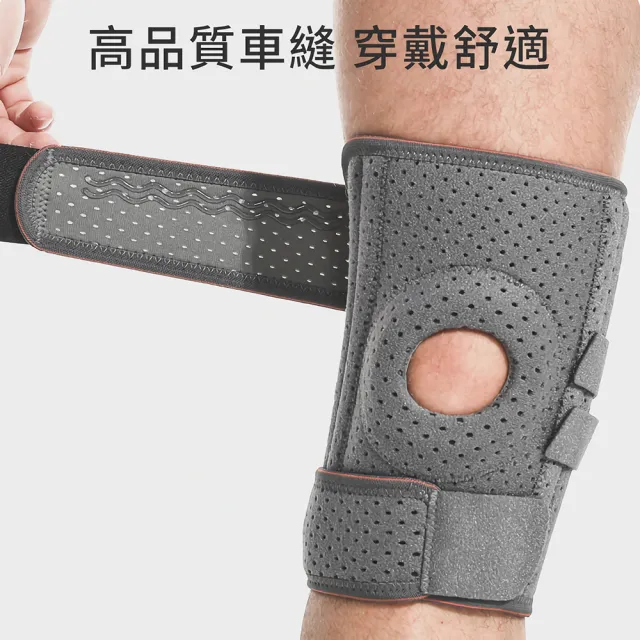 Sunmat 全透氣可調式運動護膝2入 加厚環狀墊圈 穩定支撐防滑吸汗 半月板髕骨護具 打球跑步登山