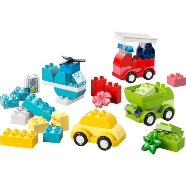 【LEGO 樂高】得寶系列 10474 創意交通工具(玩具車 汽車 兒童積木 親子遊戲 大顆粒 STEM 禮物 1歲半以上)