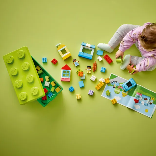 【LEGO 樂高】得寶系列 10913 顆粒盒(幼兒玩具 早教益智 兒童積木 大顆粒 學齡前 便攜 儲物 禮物 1歲半)