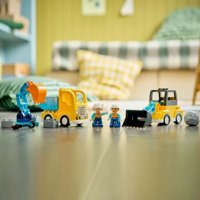【LEGO 樂高】得寶系列 10475 3 合 1 工程車(兒童玩具 早教 積木 益智 STEM 親子遊戲 禮物 2歲以上)