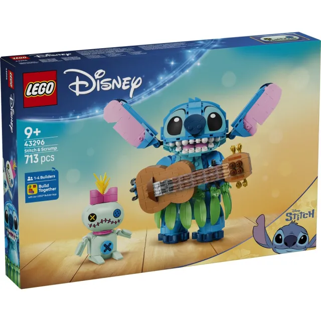【LEGO 樂高】迪士尼系列 43296 史迪奇和史況普(玩具積木 玩偶 公仔 星際寶貝 微縮模型 禮物周邊 收藏品)
