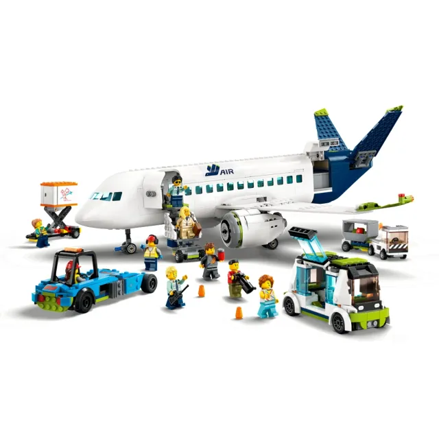【LEGO 樂高】城市系列 60367 客機(兒童玩具 飛機模型 益智積木 機場角色扮演 互動游戲 STEM 禮物 7歲以上)