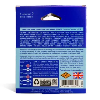 【ROTOSOUND】電吉他弦 10-52｜RH10｜鍍鎳電吉他弦｜三入組｜英國製造