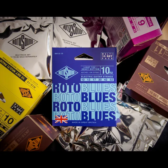 【ROTOSOUND】電吉他弦 10-52｜RH10｜鍍鎳電吉他弦｜三入組｜英國製造