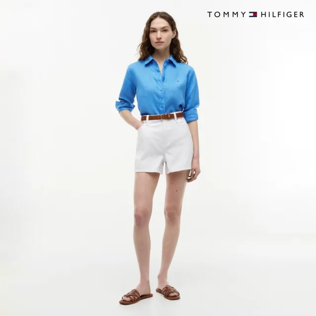 【TOMMY HILFIGER】官方旗艦館亞麻寬版襯衫_藍色