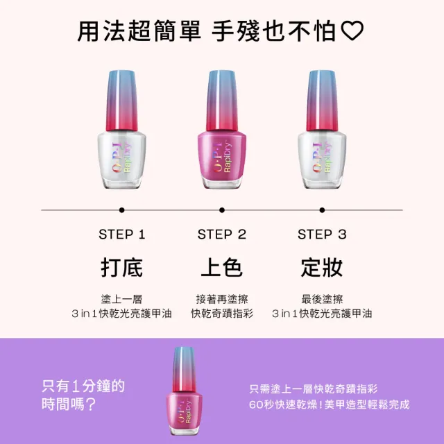 【O.P.I】快乾指甲油9mL 超少女SuperGirl電影聯名 任選3瓶(小藍蓋/快乾奇蹟系列指彩/美甲彩繪/官方直營)
