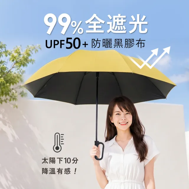 【好傘王】3人環扣大大傘 反向傘 包包環扣傘 7骨反向環扣傘 勾勾傘 超大傘面(多款任選)