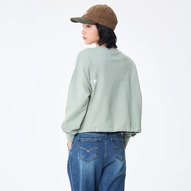 【5th STREET】雙11 女裝 長袖 寬版上衣 大學t 綠色(560984)