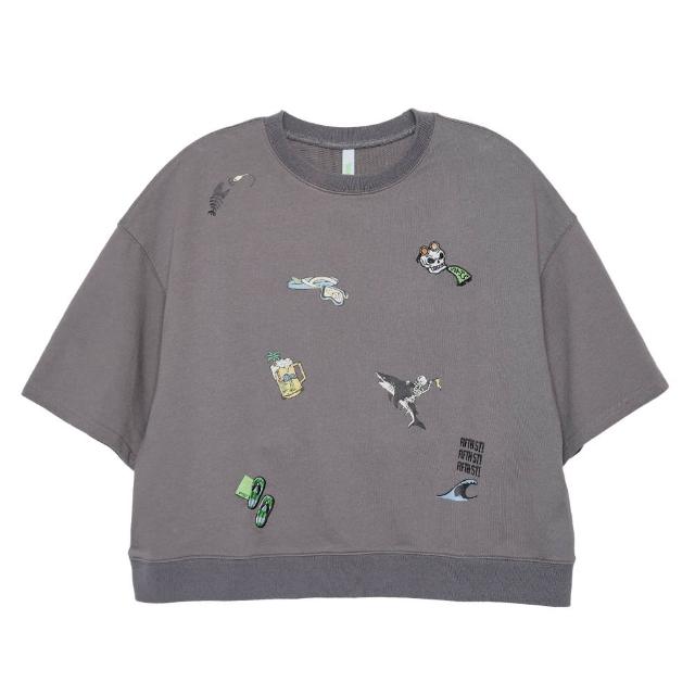 【5th STREET】女裝 短袖 短t 上衣 t恤 TEE 灰色(571016)