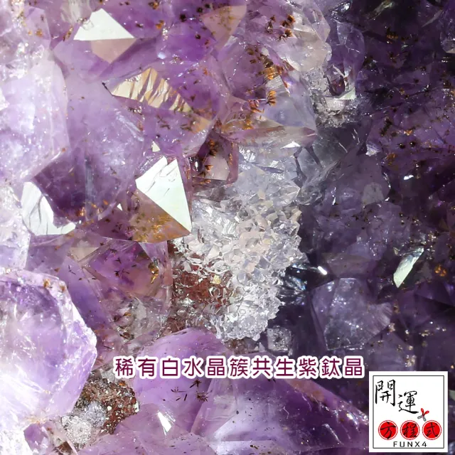 【開運方程式】巴西紫晶洞紫水晶洞紫鈦晶稀有白水晶柱共生果凍晶體23.25kg(JU481風水開運擺設)