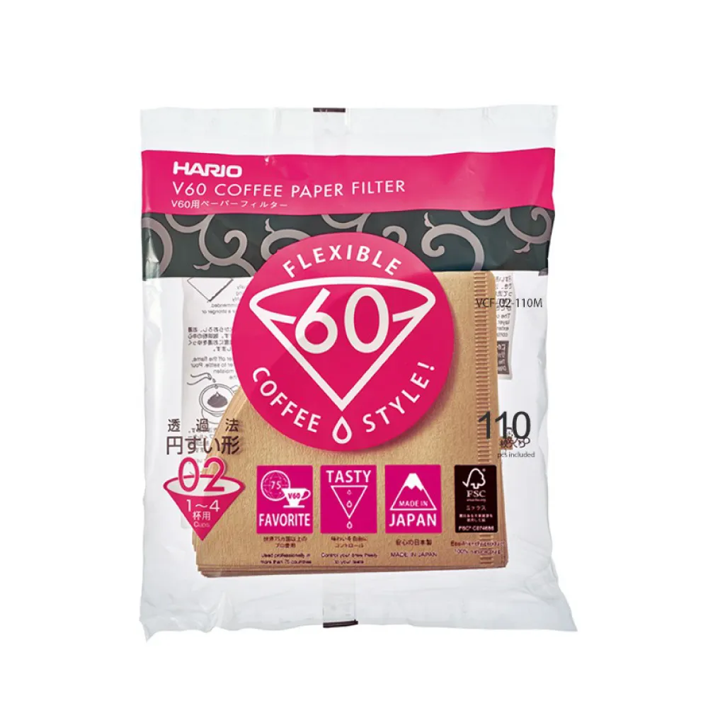 【HARIO】官方直營 V60原色02濾紙110袋裝(VCF-02-110M)