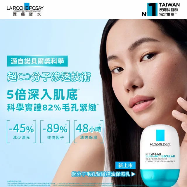 【理膚寶水】全新超分子控油雙入組★超分子毛孔緊緻控油保濕乳 40ml