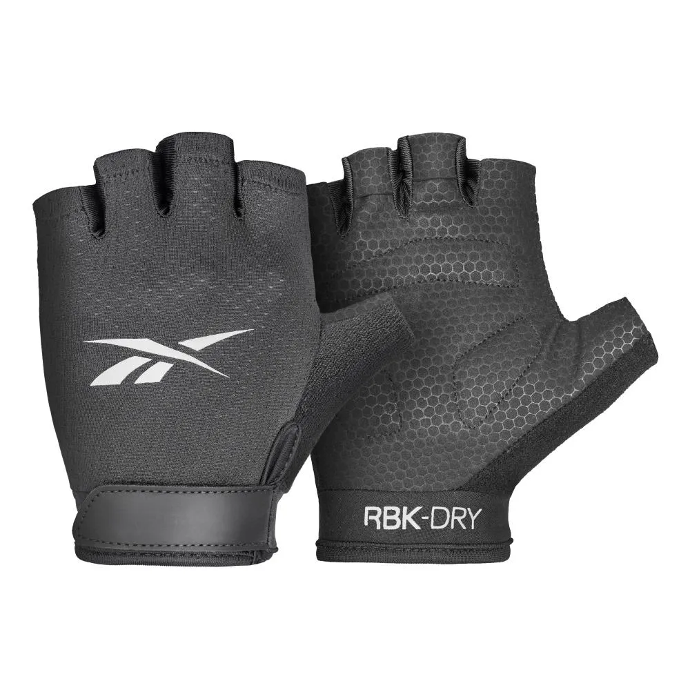【REEBOK】Fitness Gloves 短指透氣健身手套(健身手套、露指手套、重訓手套)