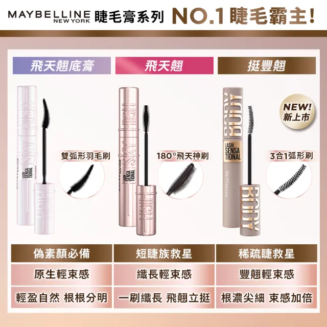 【MAYBELLINE 媚比琳】挺豐翹束感防水睫毛膏_2入組#BODY睫毛膏