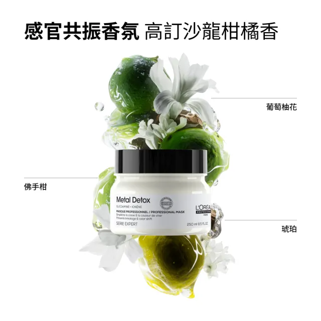 【L’OREAL 巴黎萊雅PRO】絲漾博吸金喚彩洗潤組(洗髮精300ml+髮膜/護髮250ml)