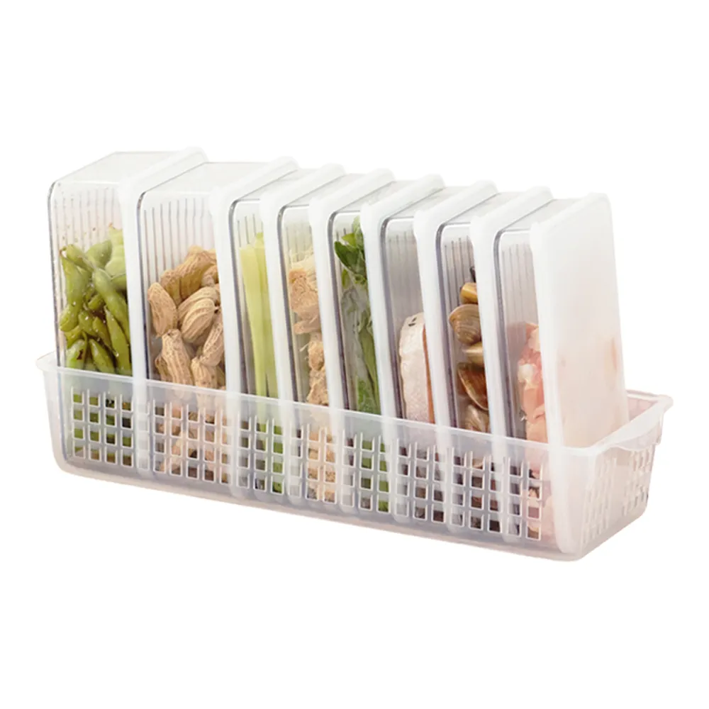 【Silicook】組合A 萬用食材9件組 600ml&1200ml 附收納中底座  保鮮盒 冰箱整理盒 密封保鮮盒 廚房收納盒