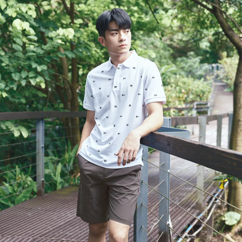 【NAUTICA】男裝 百搭彈性素面短褲(灰色)
