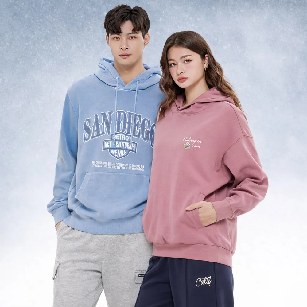 【Hang Ten】出清品-男裝-內刷毛保暖熊印花大學T/防風防潑水大學T(多款選)