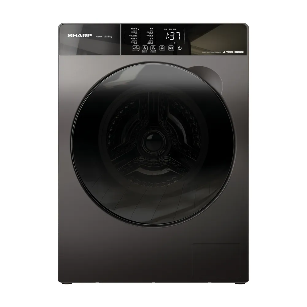 【SHARP 夏普】家電快配12.5公斤變頻滾筒洗衣機(ES-FKS125WT)