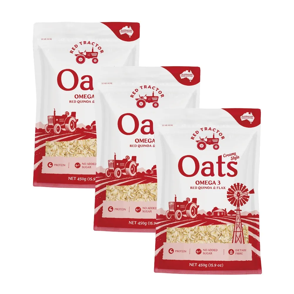 【Red Tractor】紅藜＆亞麻籽omega3燕麥片(450gx3包)