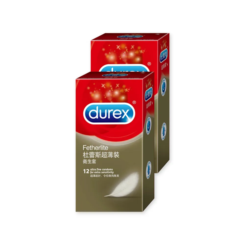【Durex 杜蕾斯】超薄裝保險套12入x2(共24入-避孕套/衛生套/經典薄潤系列)