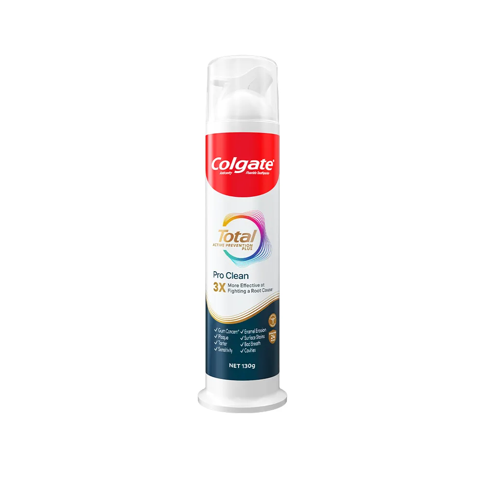 【Colgate 高露潔】全效專業潔淨凝露直立按壓式牙膏130g