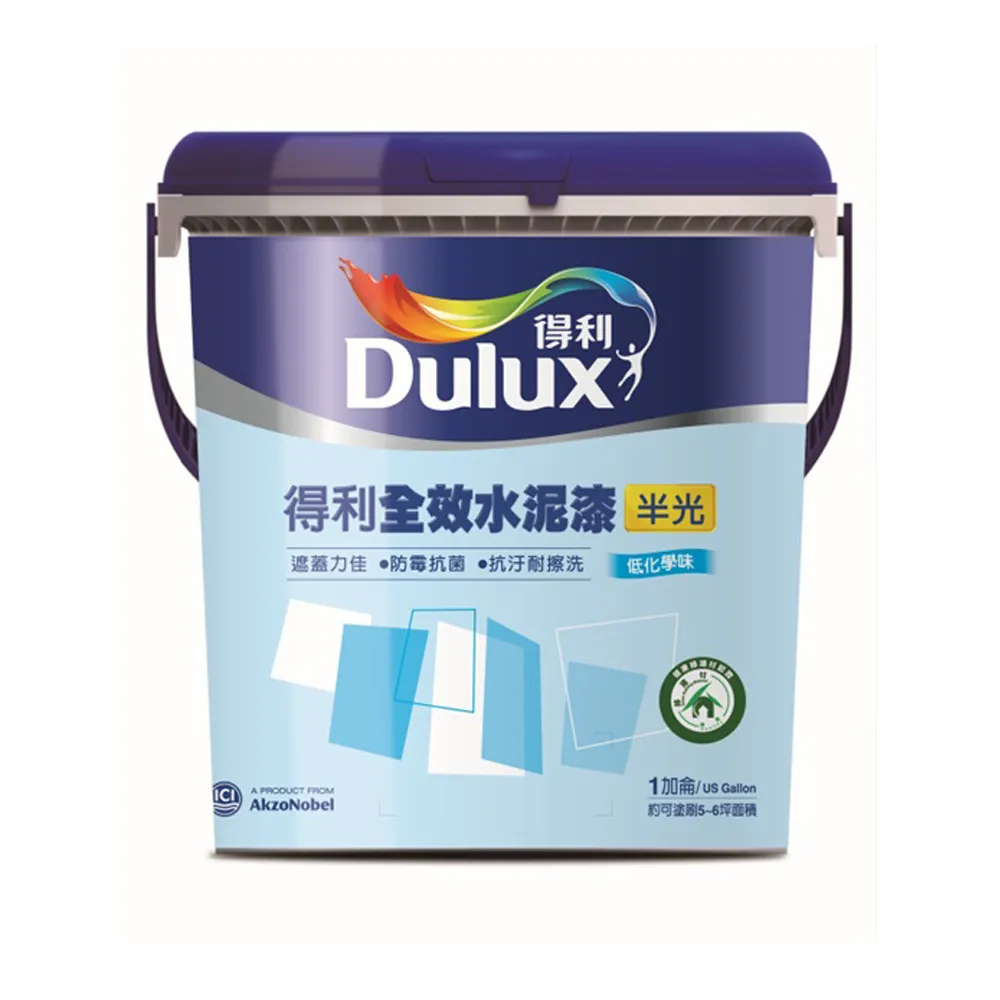 【得利】全效水泥漆半光 白色 1G
