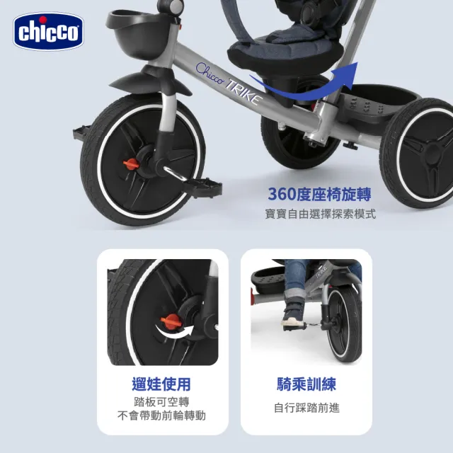【Chicco】4合1多功能三輪兒童推車(手推車.腳踏車.嬰兒手推車)