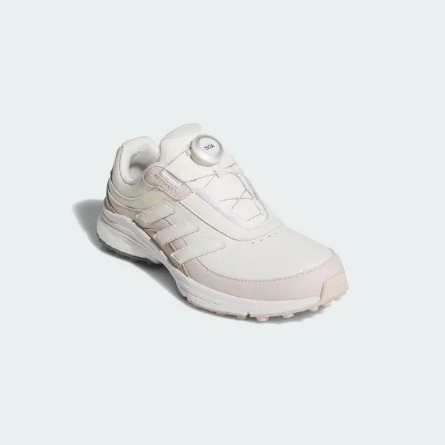 【adidas 愛迪達】Zoysia BOA 女 高球鞋 無釘 皮革 白 粉紅(JI4010)