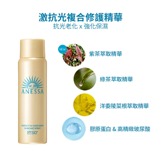 【ANESSA 安耐曬】金鑽高效防曬噴霧囤貨3入組(全新改版//防水耐汗)