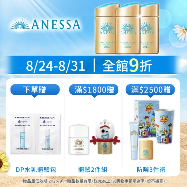 【ANESSA 安耐曬】金鑽高效防曬噴霧超值2入組(方便補擦 SPF50 PA+++)