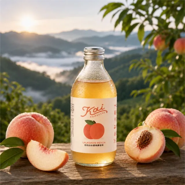 【Kai Kombucha】拉拉山水蜜桃 季節限定 6瓶入(330ml/瓶) 益生菌 氣泡飲 清爽果香